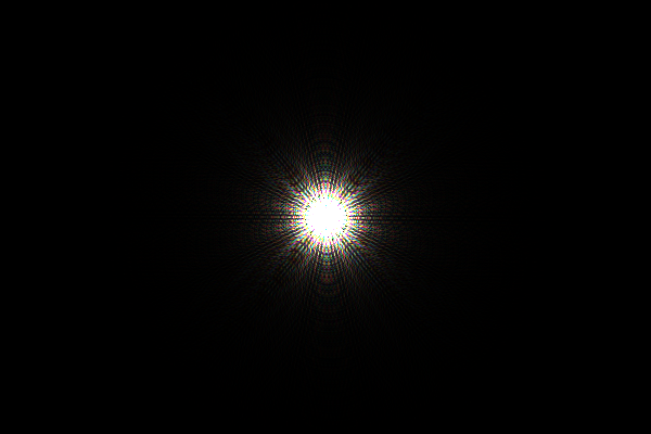 5-wavelength spot image, 1000000-fold saturated, (...)nm